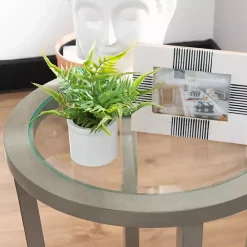 Gray Wood & Glass Top 3-pc. Table Set