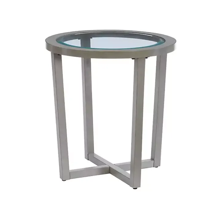 Gray Wood & Glass Top 3-pc. Table Set