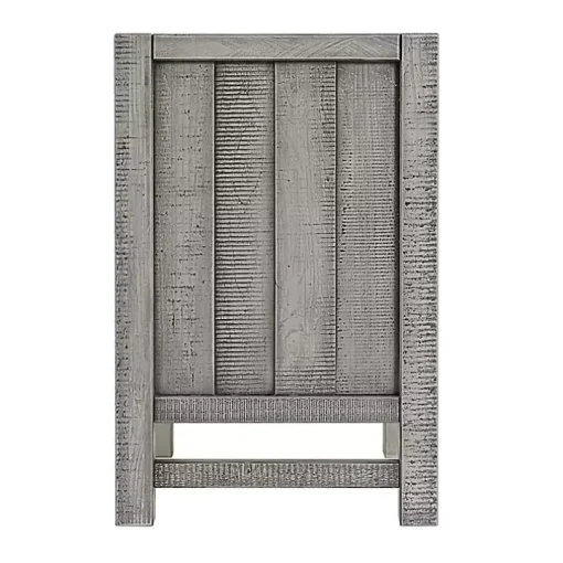 Gray Wood Open Shelf Nightstand