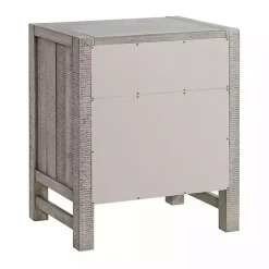 Gray Wood Open Shelf Nightstand