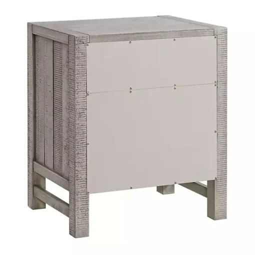 Gray Wood Open Shelf Nightstand