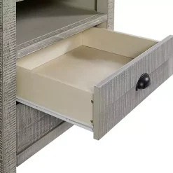 Gray Wood Open Shelf Nightstand