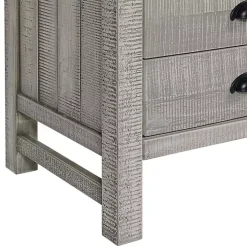 Gray Wood Open Shelf Nightstand