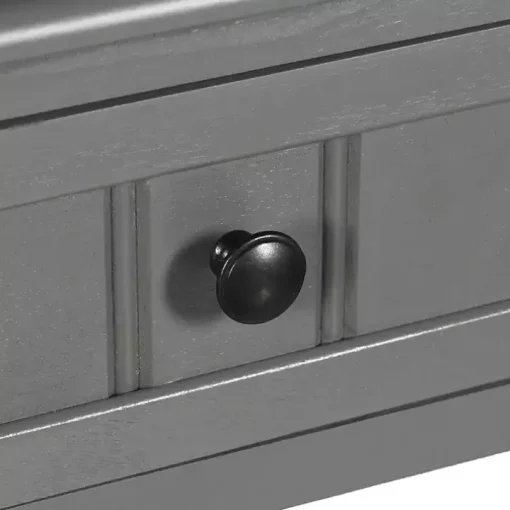 Gray Wood Square Hampton Accent Table