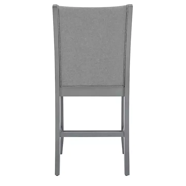 Gray Wood Upholstered Counter Stools, Set of 2