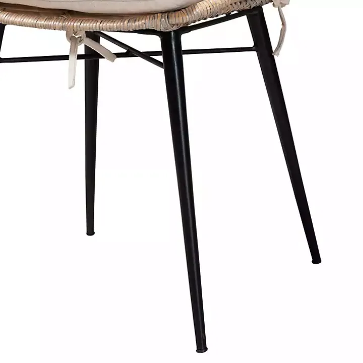 Graywash Rattan Brenna Dining Chairs, Set of 2