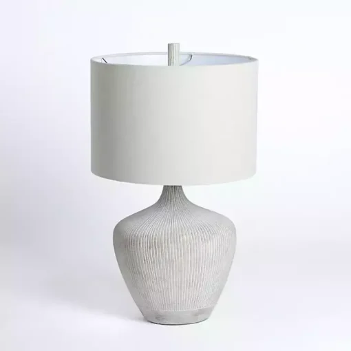 Graywash Ribbed Urn Table Lamp