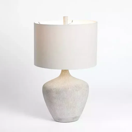 Graywash Ribbed Urn Table Lamp