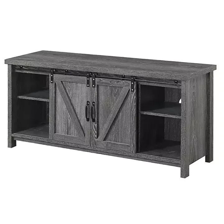 Graywash Russ Barn Door Media Cabinet