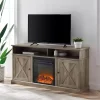 Graywash Rustic Fireplace Cabinet