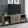 Graywash Wood Helix Open Shelf TV Stand