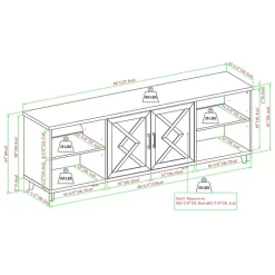 Graywash Wood Helix Open Shelf TV Stand