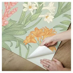 Green Botanical Villa Peel & Stick Wallpaper