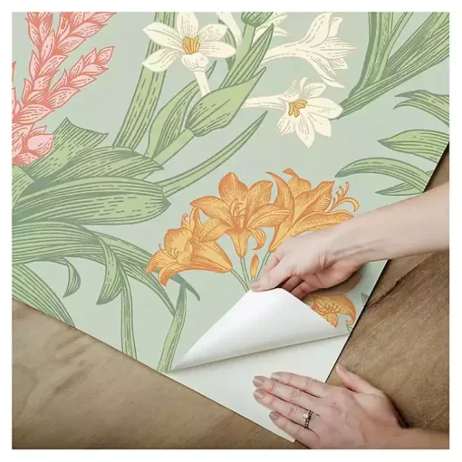 Green Botanical Villa Peel & Stick Wallpaper