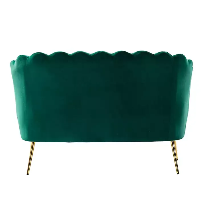Green Donata Velvet Tufted Loveseat