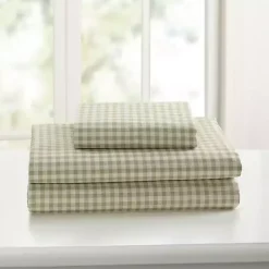 Green Gingham 3-pc. Full Sheet Set
