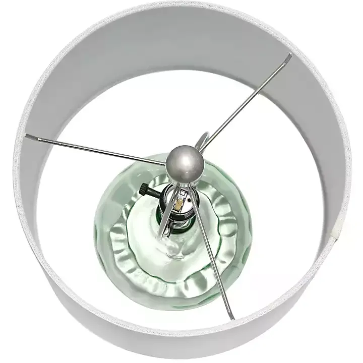 Green Glass Ripple Table Lamp