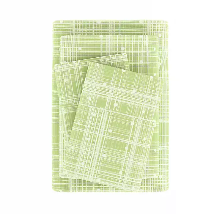 Green Plaid Polka Dot 3-pc. Twin Sheet Set