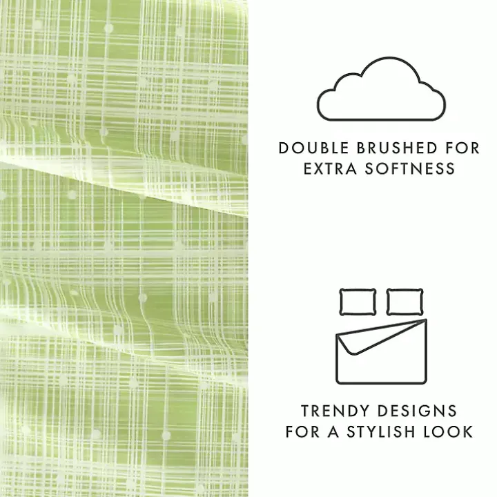 Green Plaid Polka Dot 3-pc. Twin Sheet Set