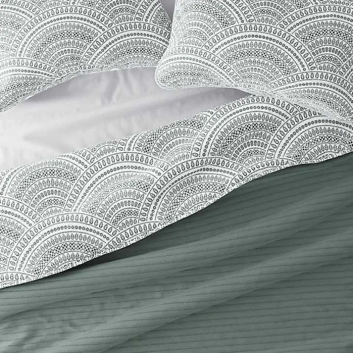 Green Scalloped Reversible 2-pc. Twin Quilt Set