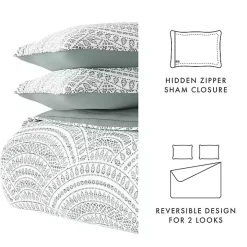 Green Scalloped Reversible 2-pc. Twin Quilt Set