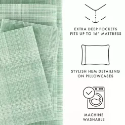 Green Soft Thatch 3-pc. Twin Sheet Set