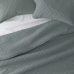Green Stitched Diamond 2-pc. Twin Quilt Set