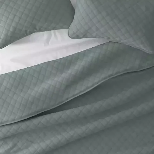 Green Stitched Diamond 2-pc. Twin Quilt Set