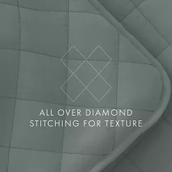 Green Stitched Diamond 2-pc. Twin Quilt Set