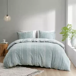 Green Stripe Diamond Full/Queen Comforter Set