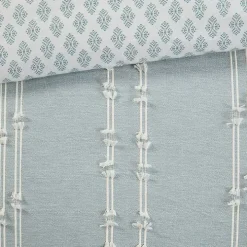 Green Stripe Diamond Full/Queen Comforter Set