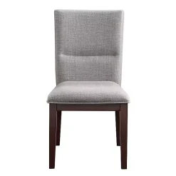 Greige and Walnut Dining Chairs, Set of 2