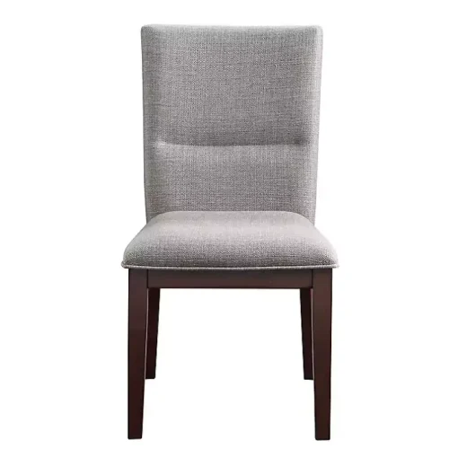 Greige and Walnut Dining Chairs, Set of 2