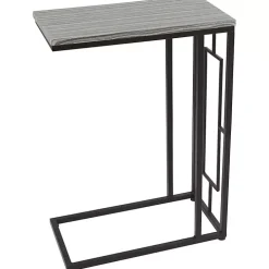 Gunmetal Black Geometric Metal C-Table