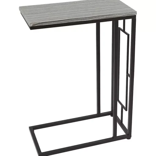 Gunmetal Black Geometric Metal C-Table