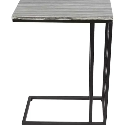 Gunmetal Black Geometric Metal C-Table