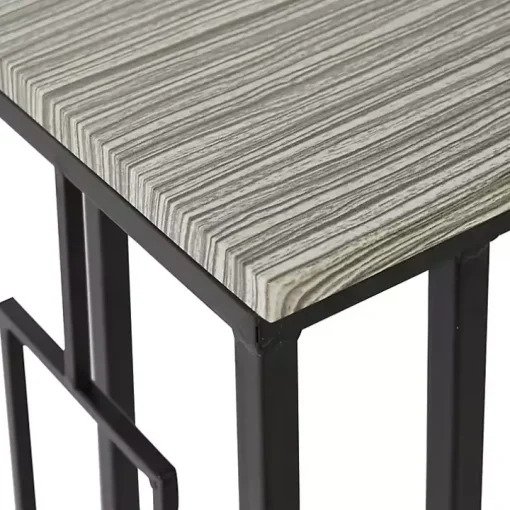 Gunmetal Black Geometric Metal C-Table