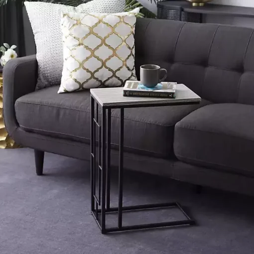 Gunmetal Black Geometric Metal C-Table