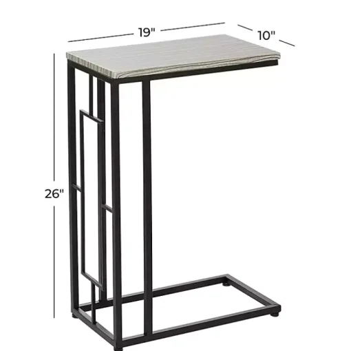 Gunmetal Black Geometric Metal C-Table