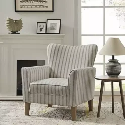 Gustaf Gray Striped Armchair