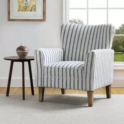 Gustaf Navy Striped Armchair