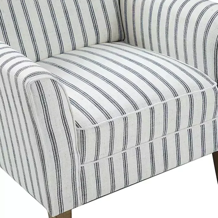 Gustaf Navy Striped Armchair