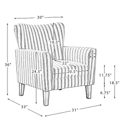 Gustaf Navy Striped Armchair