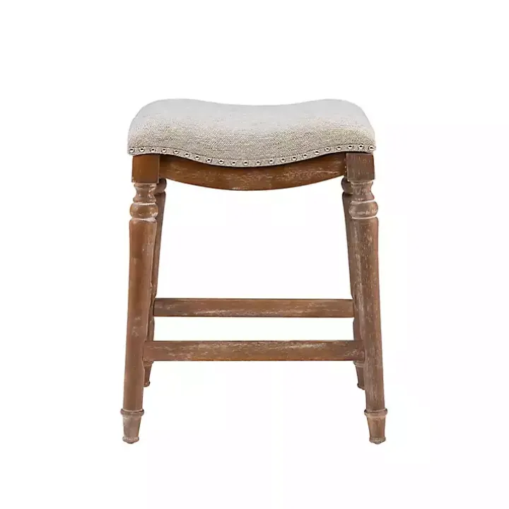 Hazelnut Upholstered Curved Seat Counter Stool