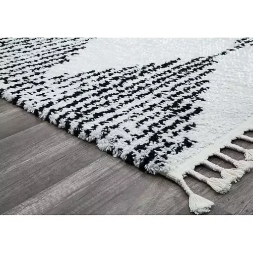 Heath Black and White Moon Area Rug, 8x10