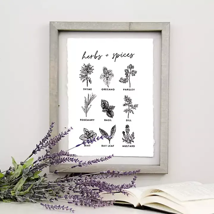 Herbs and Spices Framed Wall Plaque