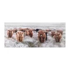 Highland Herd Wood Art Print, 45x19 in.