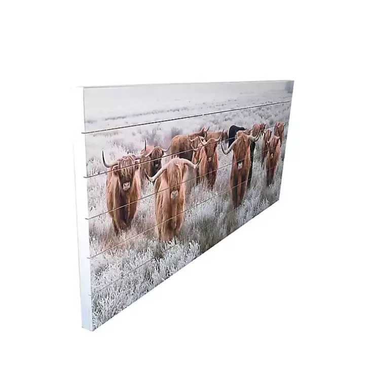 Highland Herd Wood Art Print, 45x19 in.