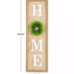 Home Wreath Wood Panel Wall Plaque