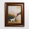 Horse and Dog Vintage Framed Art Print